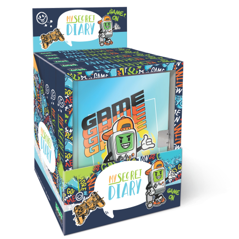 Cărți Educative, Activități - Jurnal Gaming, cu cutie cadou, 80 de pagini, 13 x 18 cm (6 buc/display), copii varsta 5 ani+,8 ani+