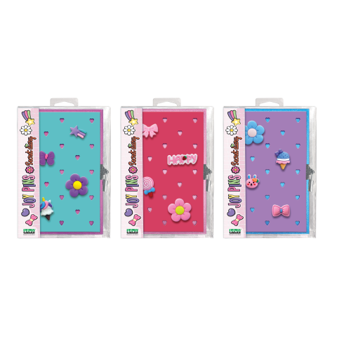 Cărți Educative, Activități - Jurnal Joy Pins, cu decoratiuni 3D, 80 de pagini, 13.5 x 21 cm (6 buc/display), copii varsta 5 ani+,8 ani+