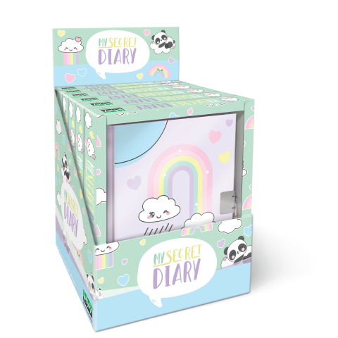 Cărți Educative, Activități - Jurnal Rainbow, make me happy, cu cutie cadou, 80 de pagini, 13 x 18 cm (6 buc/display), copii varsta 5 ani+,8 ani+