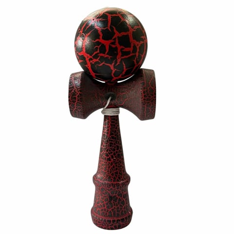 Jucarii de Indemanare, Sortare, Motricitate - Kendama Profesionala din Lemn, Design Crapaturi, 18 cm