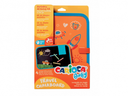 Cretă colorată asfalt - Kit de desen portabil, cu creta no dust pentru copii de la 2 ani, Carioca Baby
