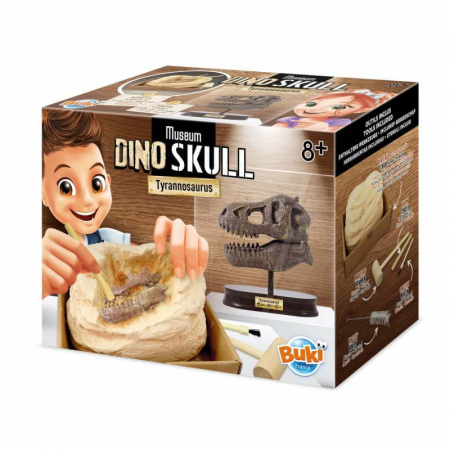 Jucării STEM, Știință şi Experimente - Kit de sapat - Craniu T-Rex, set arheologie, Buki France
