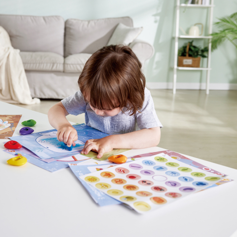 Kit desene cu creioane cerate pentru copii - 18 piese, copii varsta 2 ani+,4 ani+ [7]