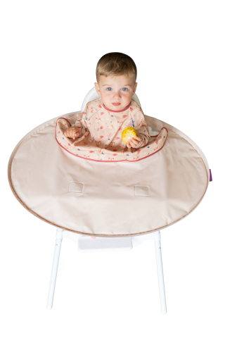 Diversificare si Ingrijire Bebe - Kit hranire - Baveta si tava (Vulpite)