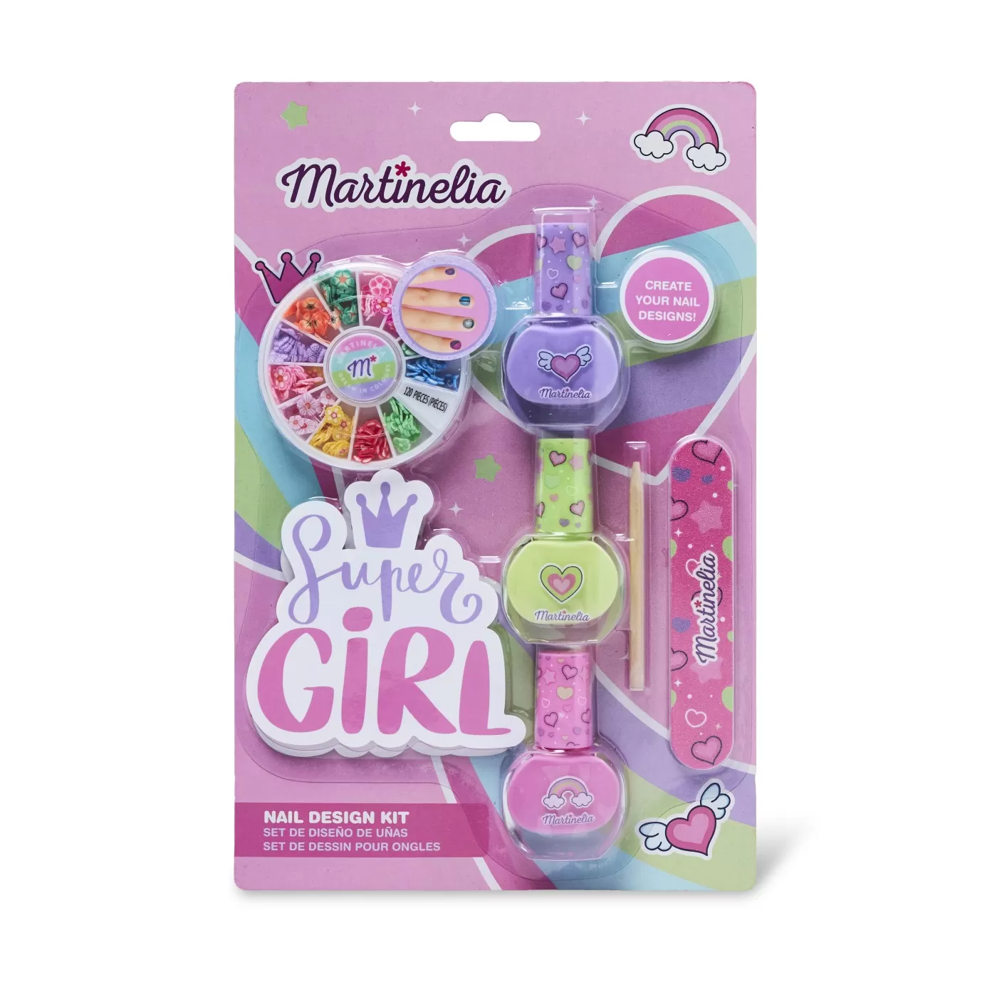 Jucării și Jocuri pentru copii - Kit pentru unghii, Martinelia Super Girl, varsta de la 3 ani la +15 ani