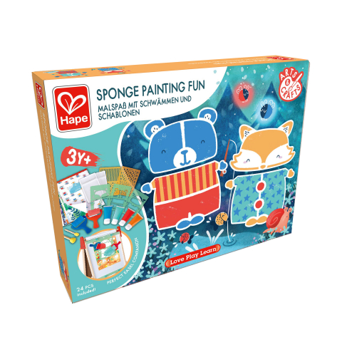 Art & Craft si Artizanat - Kit pictura copii cu bureti - 24 piese, copii varsta 3 ani+,6 ani+