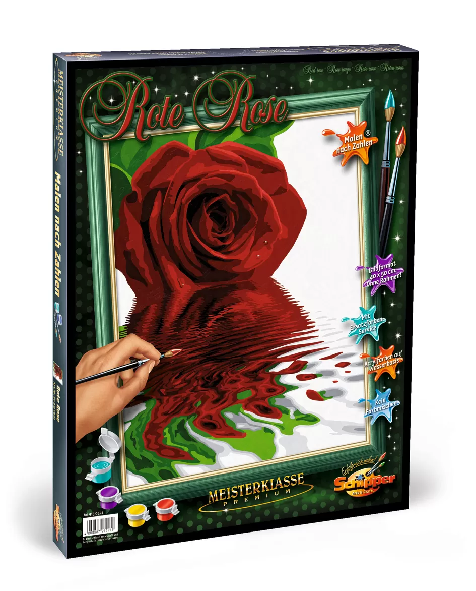 Art & Craft si Artizanat - Kit pictura pe numere schipper trandafirul rosu
