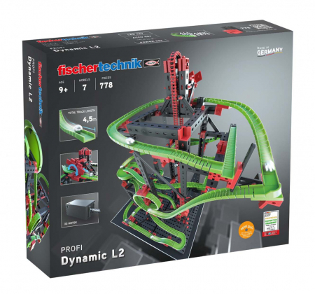 Jucării STEM, Știință şi Experimente - Kit STEM Dynamic L2, Set constructie, 780 piese, Fischertechnik, varsta 9+ ani, Baiat, Fata