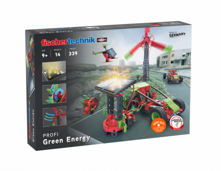 Jucării STEM, Știință şi Experimente - Kit STEM Green Energy, Set constructie 339 piese, Fischertechnik, varsta 9+ ani, Baiat, Fata