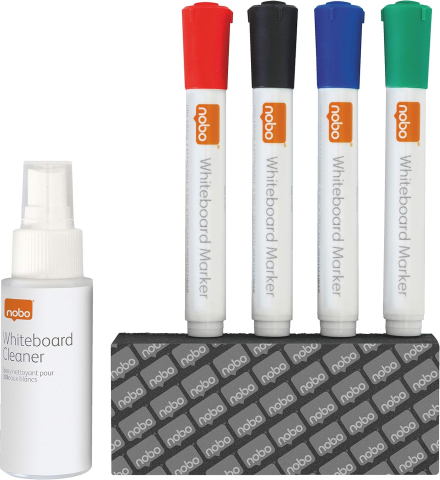 Kit whiteboard (4 markere + burete + rezerva + spray 50ml) nobo [2]