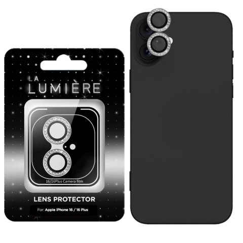 La Lumiere Folie Sticla Camera Diamond Lens iPhone 16 / 16 Plus Argintiu [1]