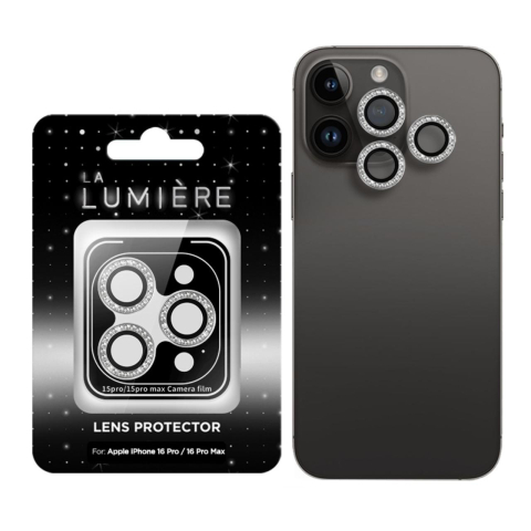 La Lumiere Folie Sticla Camera Diamond Lens iPhone 16 Pro / 16 Pro Max Argintiu [1]