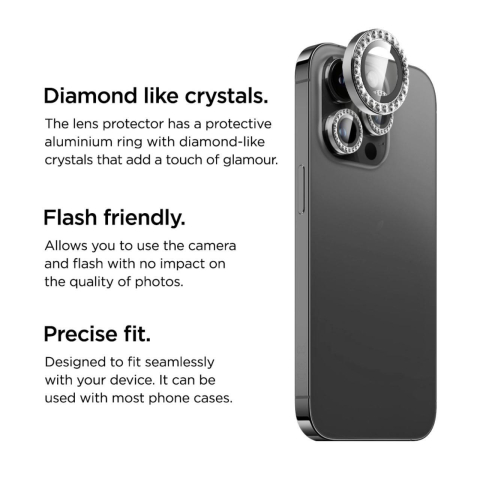 Laptop, Tablete & Telefoane - La Lumiere Folie Sticla Camera Diamond Lens iPhone 16 Pro / 16 Pro Max Argintiu