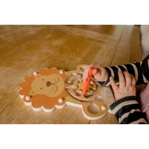 Labirint magnetic din lemn Leu, Orange Tree Toys Baiat, Fata, varsta 3 - 6 ani [4]
