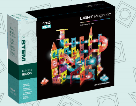 Labirintul meu magnetic cu lumini - 110 piese (7.5 cm) [1]