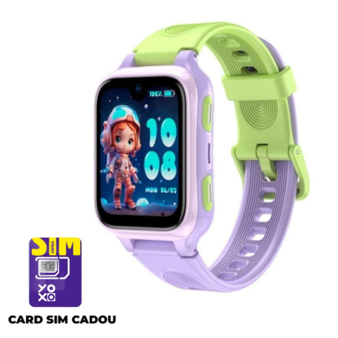 LAGENIO Smartwatch pentru copii K9 , Premium 4G cu Functie Telefon & AI, Slim, Localizare GPS, Control Parental, Buton SOS, Mov [5]