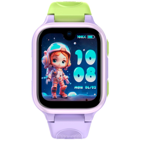 LAGENIO Smartwatch pentru copii K9 , Premium 4G cu Functie Telefon & AI, Slim, Localizare GPS, Control Parental, Buton SOS, Mov [1]