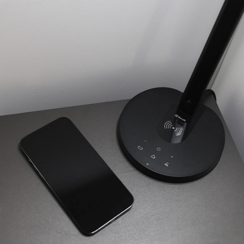 Lampă de birou WiFi Tellur Smart, 12W, lumină albă, caldă, Qi 10W, USB 10W, reglabilă, alb [3]