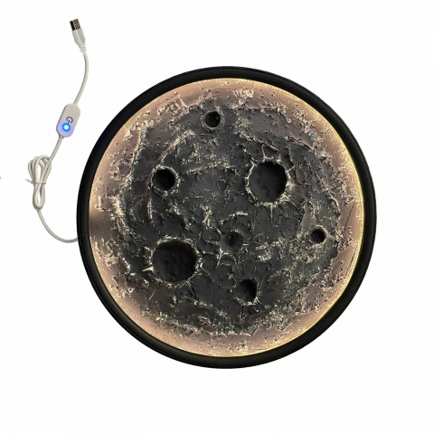 Camera copilului - Lampa de Iluminat si de Veghe,  Forma de Luna, Modelata in Relief, Hand Made