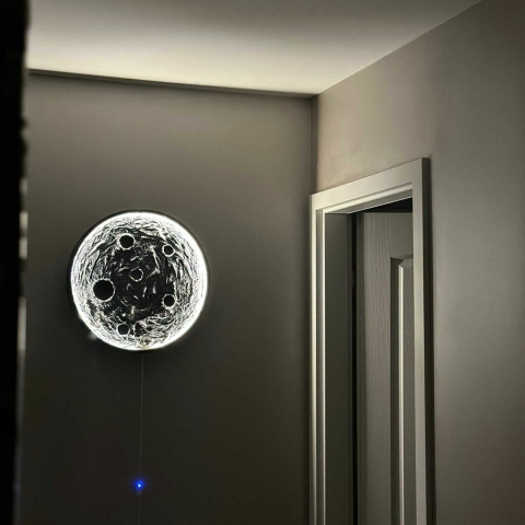 Lampa de Iluminat si de Veghe,  Forma de Luna, Modelata in Relief, Hand Made [5]