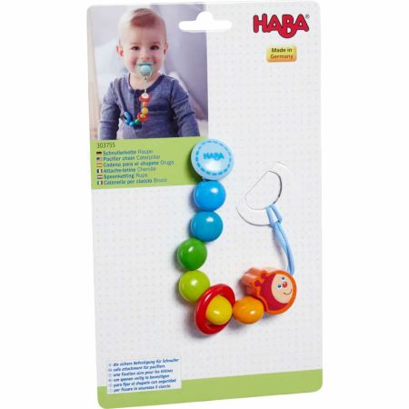 Lant de siguranta pentru suzeta, din lemn, Omida - Micostore.ro [2]