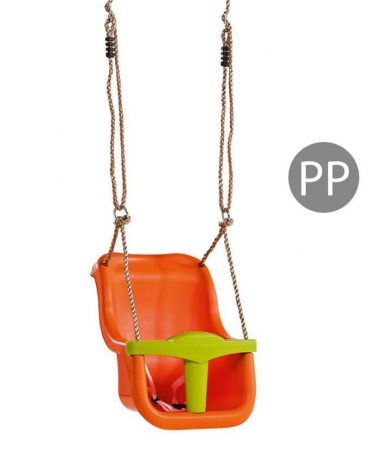 Leagăne, balansoare și tobogane - Leagan Baby Seat LUXE Culoare: Orange/Lime Green, franghie PP 10