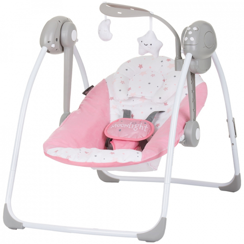 Jucării și Jocuri pentru copii - Leagan electric Chipolino Moonlight flamingo