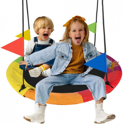 Jucării și Jocuri pentru copii - Leagan cuib 110 cm multicolor – 150 kg – reglabil, rezistent intemperii