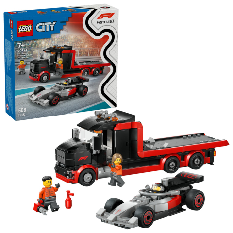 LEGO® -  LEGO City  Camion de prezentare F1® cu mașină de curse Audi F1 varsta  7 + ani