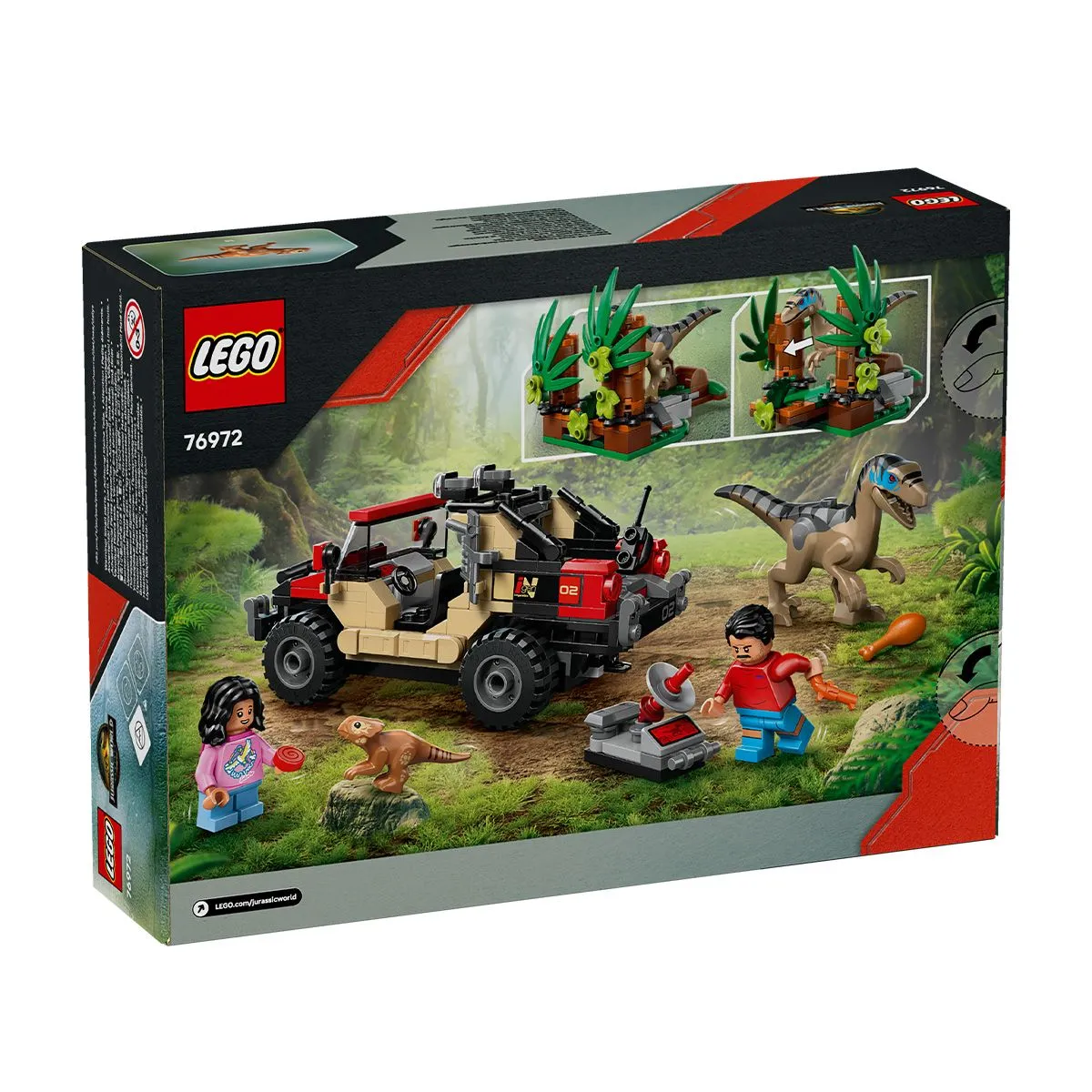 Lego jurassic world renasterea evadare off-road din calea unui velociraptor 76972 , copii 6 -+15 ani [6]