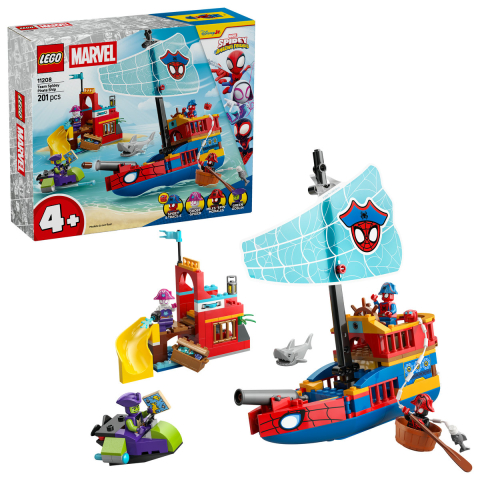 LEGO® -  LEGO Marvel Super Heroes  Corabia de pirați a echipei lui Spidey copii cu varsta 4 + ani