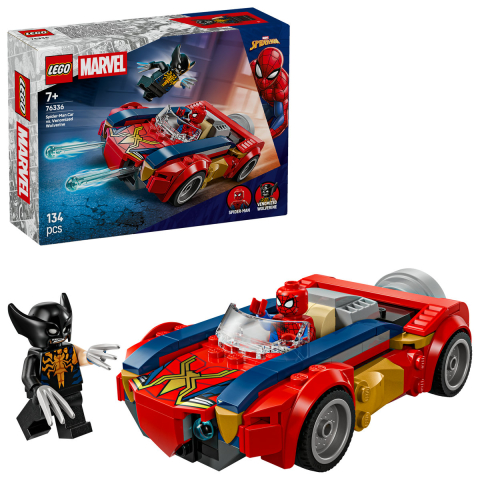 LEGO® -  LEGO Marvel Super Heroes  Omul Păianjen în maşină vs Wolverine venomizat copii cu varsta 7 + ani