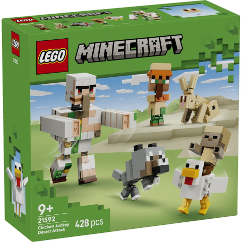 LEGO® - Lego minecraft atac in desert cu un jocheu de gaini 21592 varsta 9 ani -+15 ani