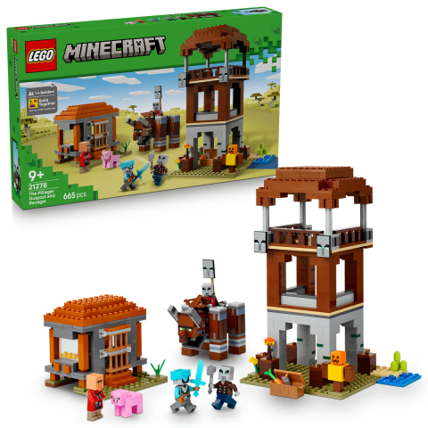 LEGO Minecraft -  LEGO Minecraft Avanpostul Jefuitorului si Distrugator pentru copii cu varsta de 9 + ani