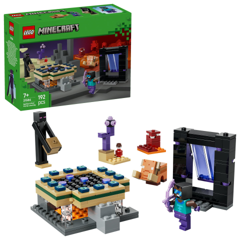 LEGO® -  LEGO Minecraft  Călătorie prin portalurile Nether şi End copii cu varsta 7 + ani