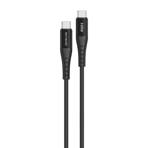 Lemontti Cablu Bending Aluminum Fast Charge Type-C la Type-C, PD 65W, 1.2m, Negru [1]