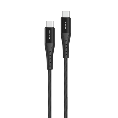 Lemontti Cablu Bending Aluminum Super Fast Charge Type-C la Type-C, PD 100W, 1.2m, Negru [3]