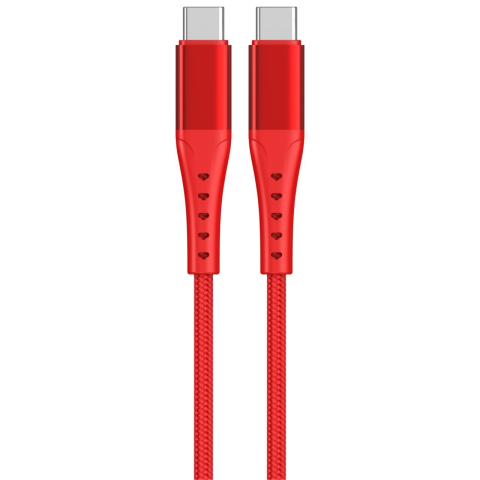 Lemontti Cablu Bending Aluminum Type-C la Type-C, Fast Charge, PD 60W, 1.2m, Rosu [1]