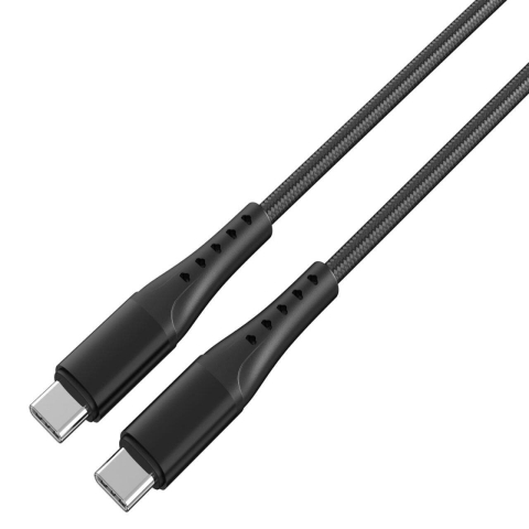 Laptop, Tablete & Telefoane - Lemontti Cablu Bending Aluminum Type-C la Type-C, Fast Charge, PD 60W, 2m, Negru