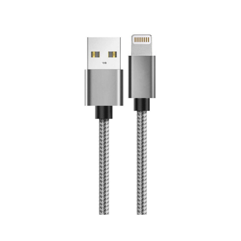 Lemontti Cablu Bending Aluminum USB-A la Lightning MFI, 1.5m, Gri [2]