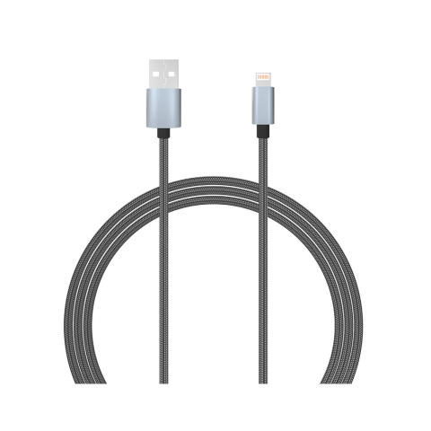 Laptop, Tablete & Telefoane - Lemontti Cablu Bending Aluminum USB-A la Lightning MFI, 1.5m, Gri
