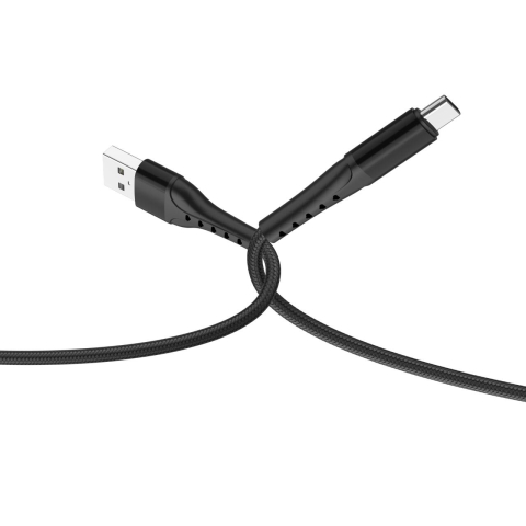 Lemontti Cablu Bending Aluminum USB-A la Type-C, Fast Charge, 1.2m, Negru [3]