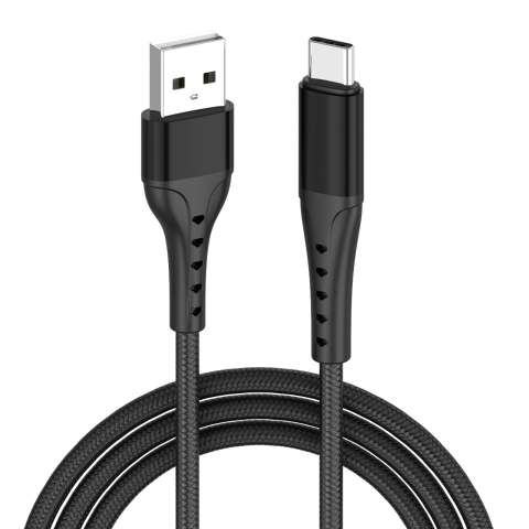 Lemontti Cablu Bending Aluminum USB-A la Type-C, Fast Charge, 1.5m, Negru [7]