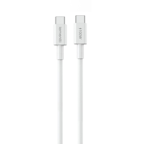 Laptop, Tablete & Telefoane - Lemontti Cablu Fast Charge Type-C la Type-C, PD, 100W, 1.2m, Alb