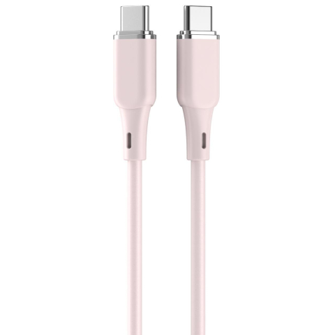 Lemontti Cablu Liquid SiliconType-C la Type-C, Fast Charge, 60W, 1.2m, Roz [1]