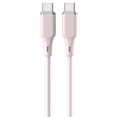 Lemontti Cablu Liquid SiliconType-C la Type-C, Fast Charge, 60W, 1.2m, Roz [4]