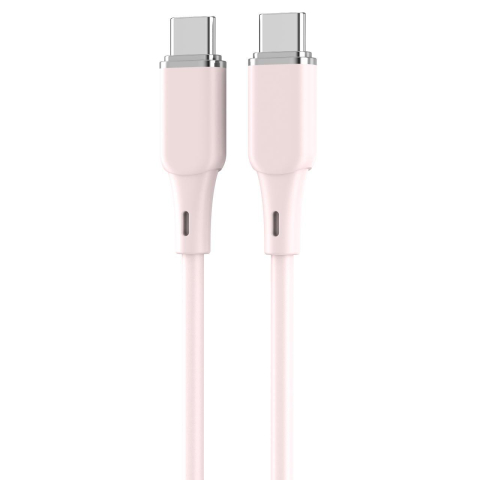 Laptop, Tablete & Telefoane - Lemontti Cablu Liquid SiliconType-C la Type-C, Fast Charge, 60W, 1.2m, Roz