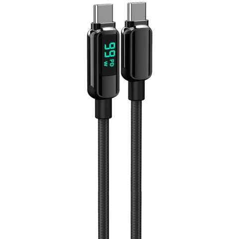 Lemontti Cablu Screen Digital Display Type-C la Type-C, Fast Charge, 100W, 2m, Negru [1]