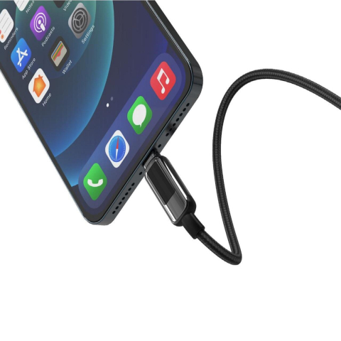 Lemontti Cablu Screen Digital Display Type-C la Type-C, Fast Charge, 100W, 2m, Negru [3]