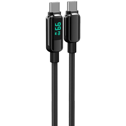 Lemontti Cablu Screen Digital Display Type-C la Type-C, Fast Charge, 100W, 2m, Negru [1]